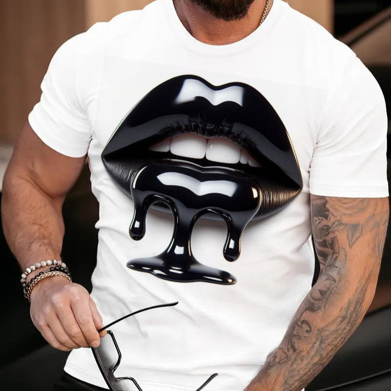Мъжка стилна тениска - Big lips