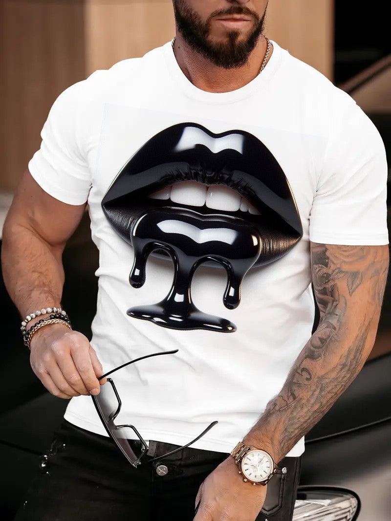 Мъжка стилна тениска - Big lips