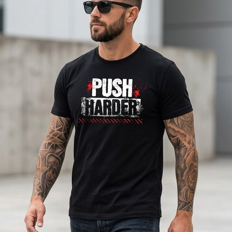 Мъжка тениска - Push harder M127