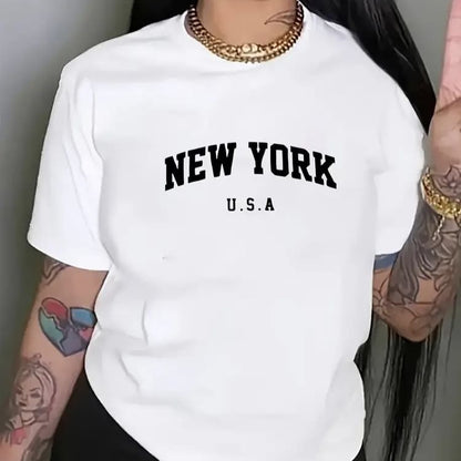 Дамска стилна тениска - New York - W02