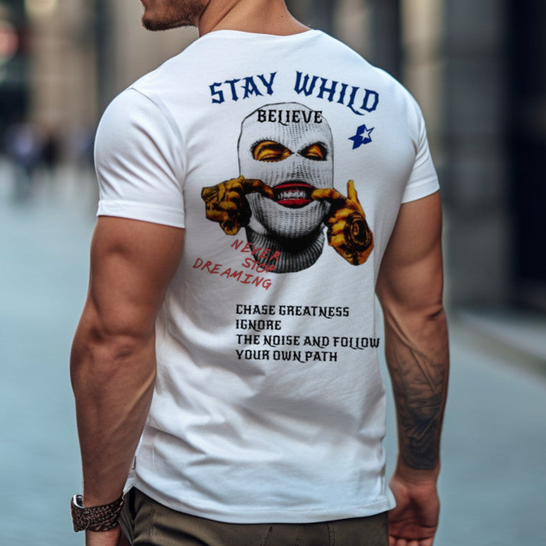 Мъжка стилна тениска - Stay Whild