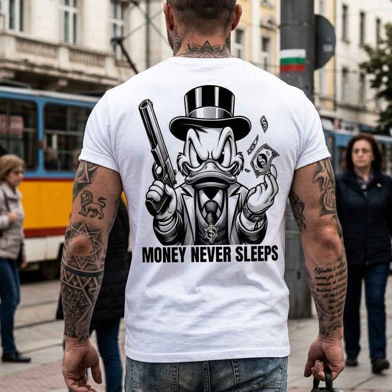 Мъжка тениска - Money Never Sleeps (Scrooge) - M162