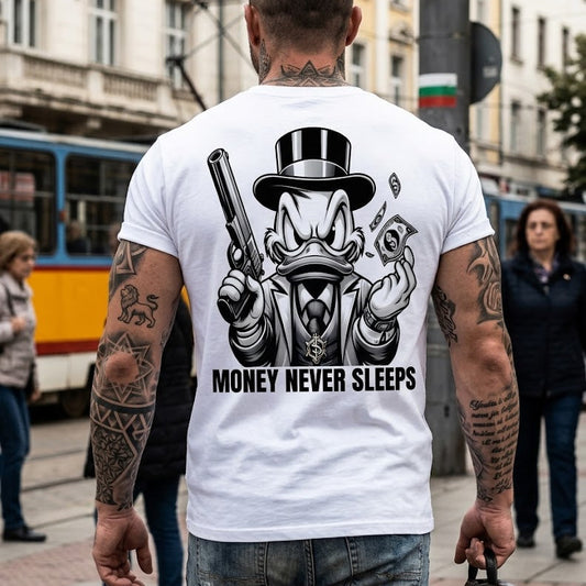 Мъжка тениска - Money Never Sleeps (Scrooge) - M162