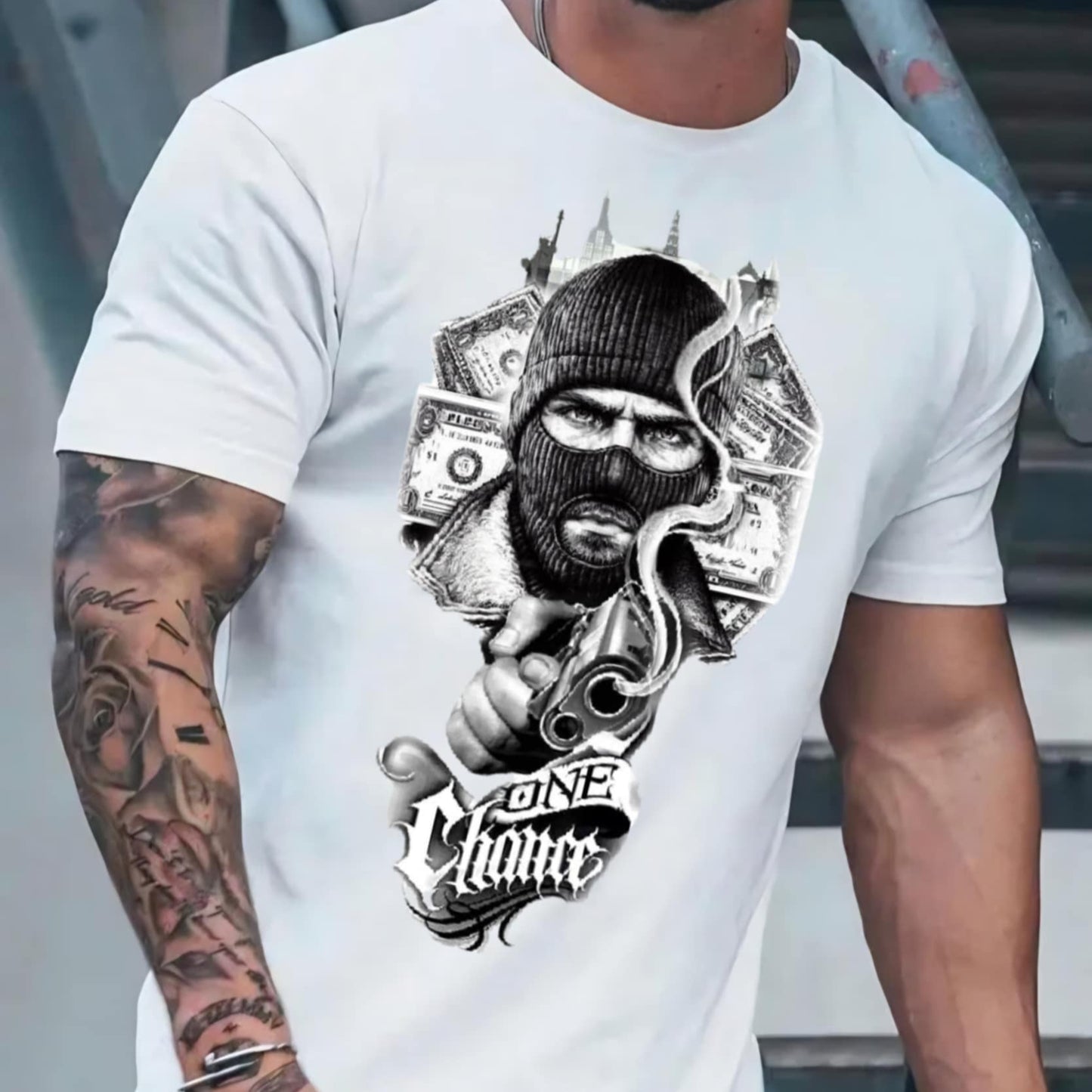 Мъжка стилна тениска - One chance