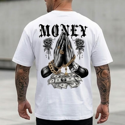 Мъжка тениска - Money Praying Hands (Back) M138