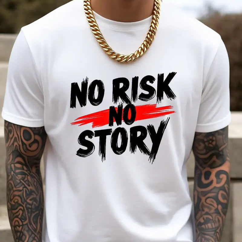 Мъжка стилна тениска - No risk no story