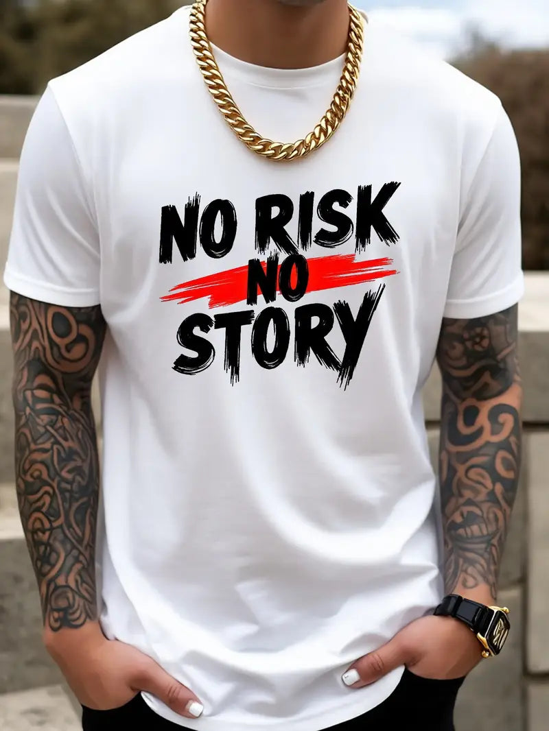 Мъжка стилна тениска - No risk no story
