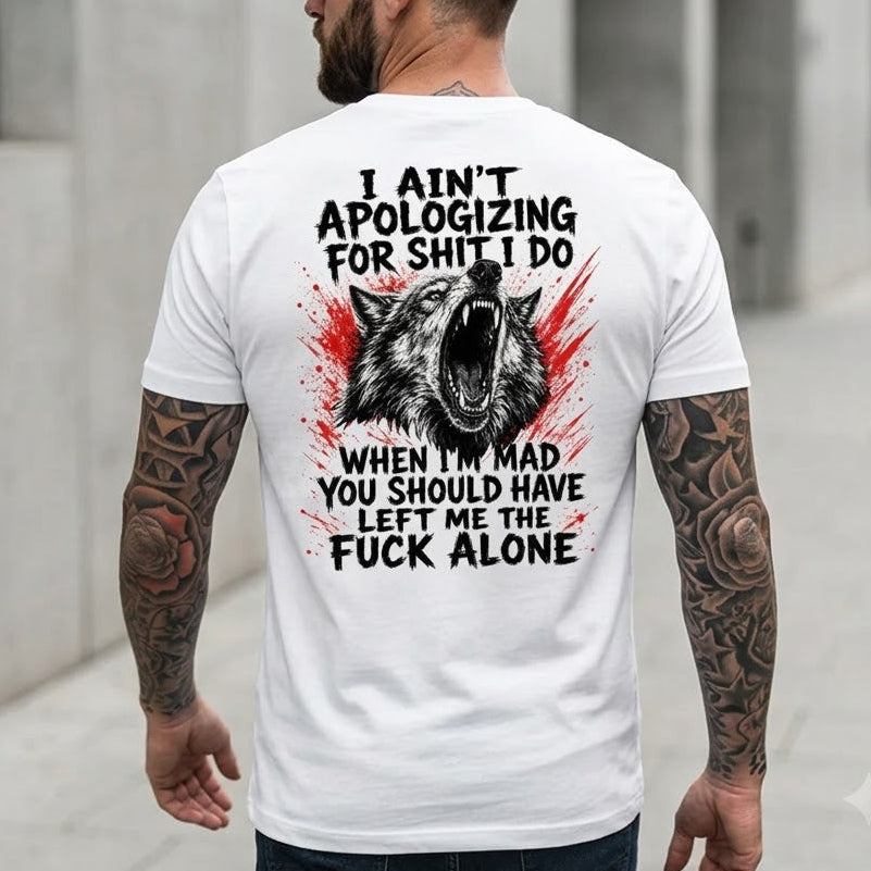 Мъжка тениска - Wolf No Apologies (Back) M139