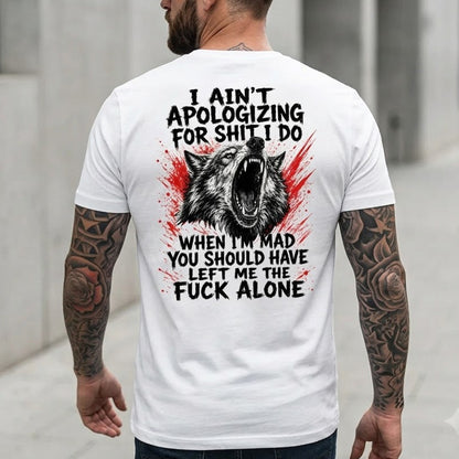 Мъжка тениска - Wolf No Apologies (Back) M139