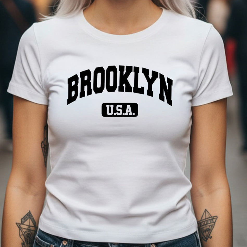 Дамска тениска - Brooklyn U.S.A. Front W146