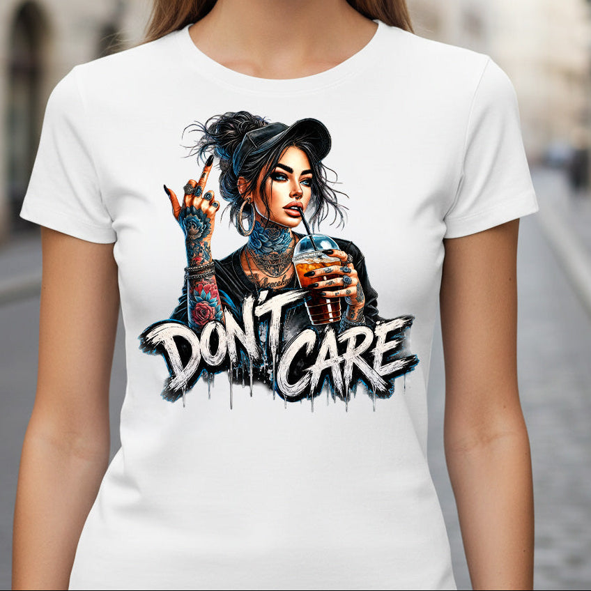 Дамска тениска - Don't care - W26