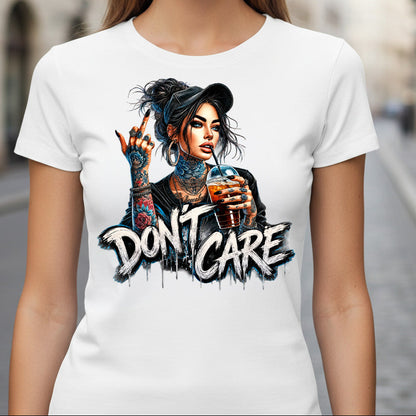 Дамска тениска - Don't care - W26