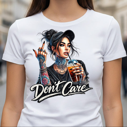 Дамска тениска - Don't care - W25