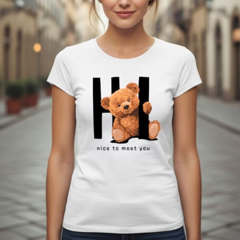 Дамска тениска - Hi Nice To Meet You W35