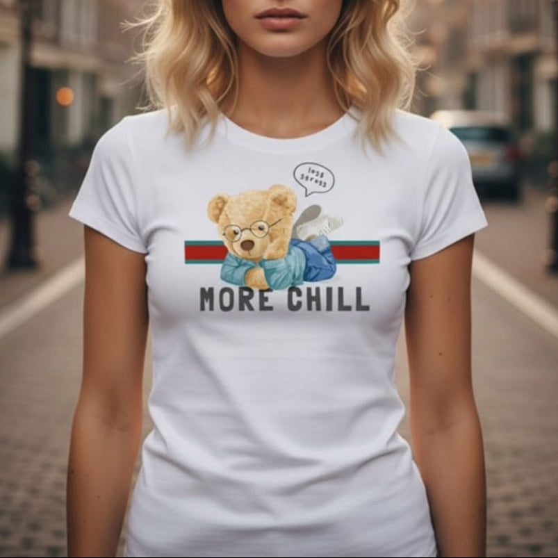 Дамска тениска - More Chill / Less Stress W67