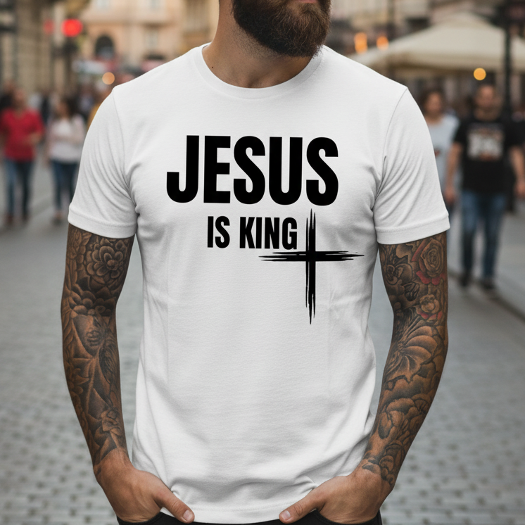 Мъжка стилна тениска - Jesus is king