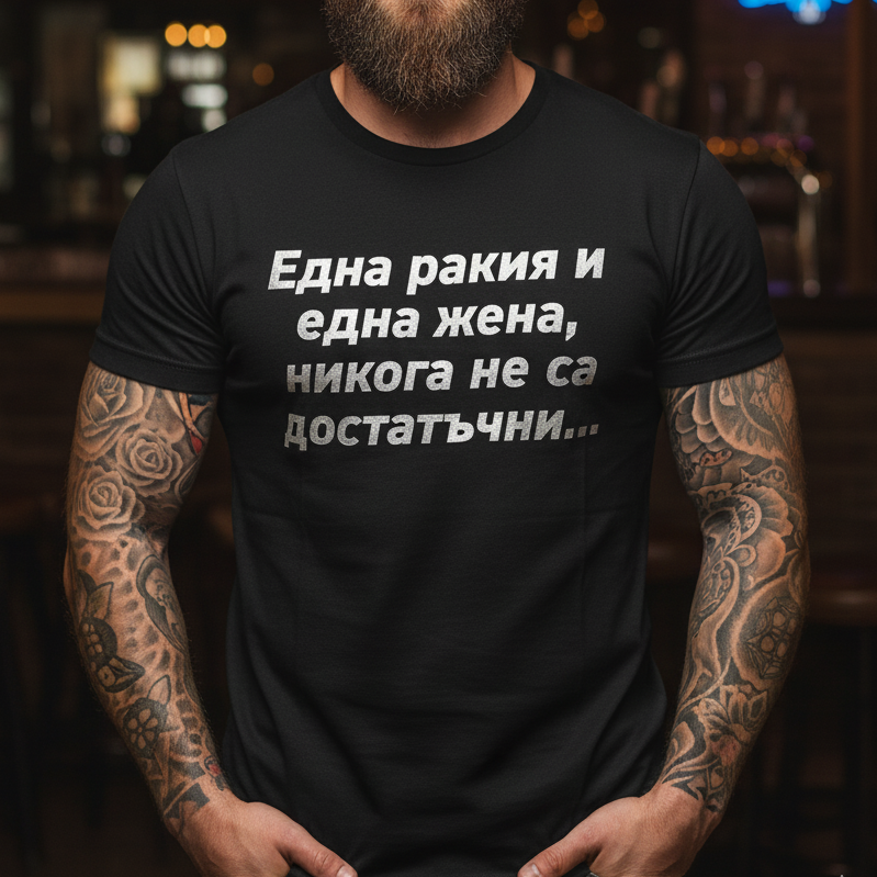 Тениска - Една ракия и една жена...
