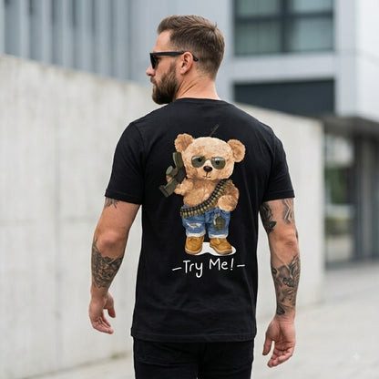 Мъжка черна тениска "Tactical Bear - Try Me! - M172