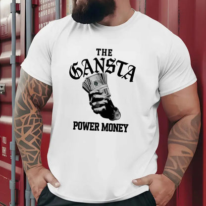Мъжка стилна тениска – The gangsta power money - M13
