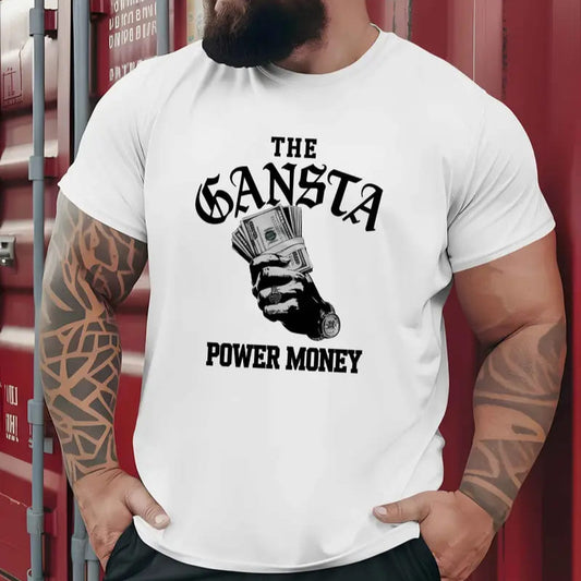 Мъжка стилна тениска – The gangsta power money