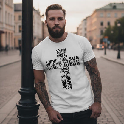Мъжка стилна тениска - Jesus Lion - M528