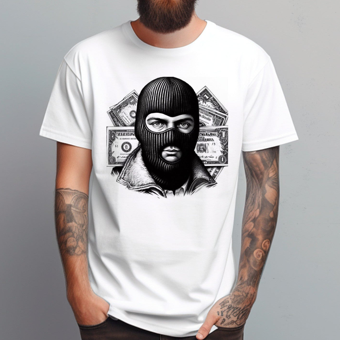 Мъжка стилна тениска - Money mask